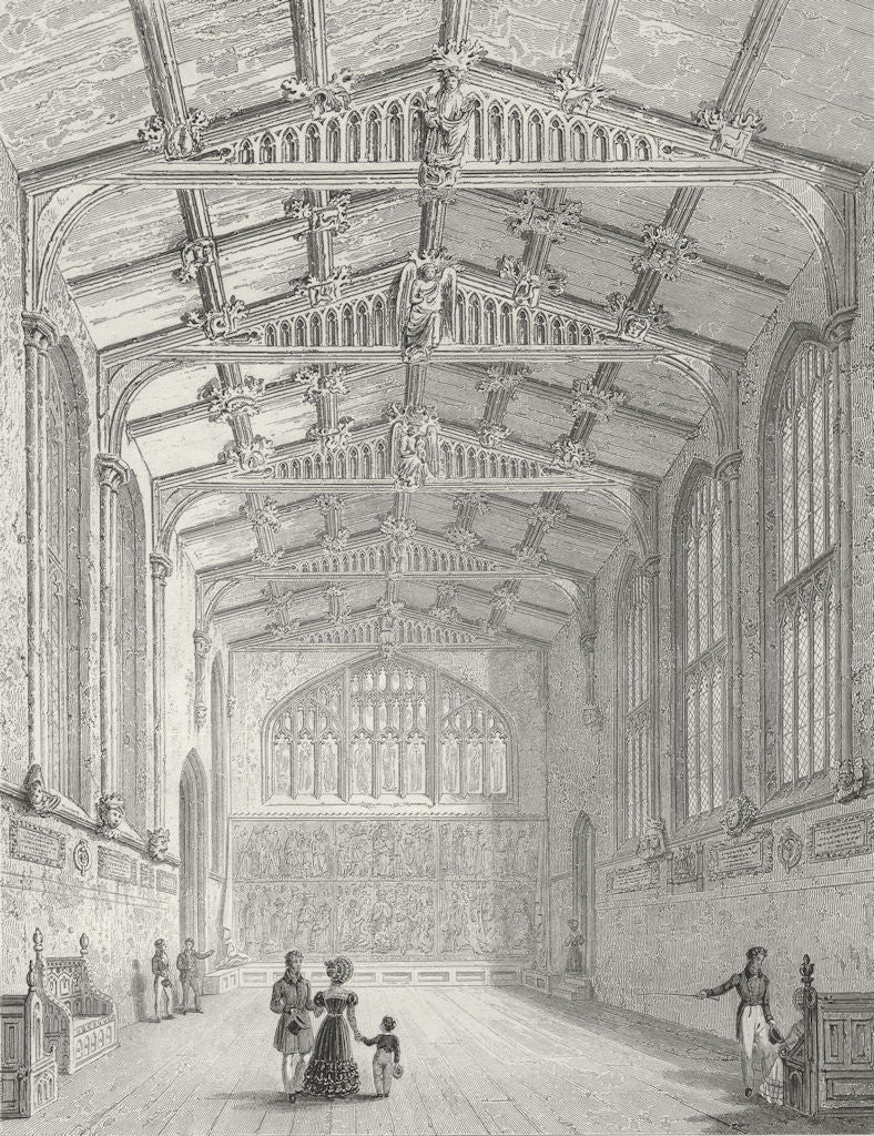 WARCS. Hall of St Mary-Coventry. Bartlett 1836 old antique print picture